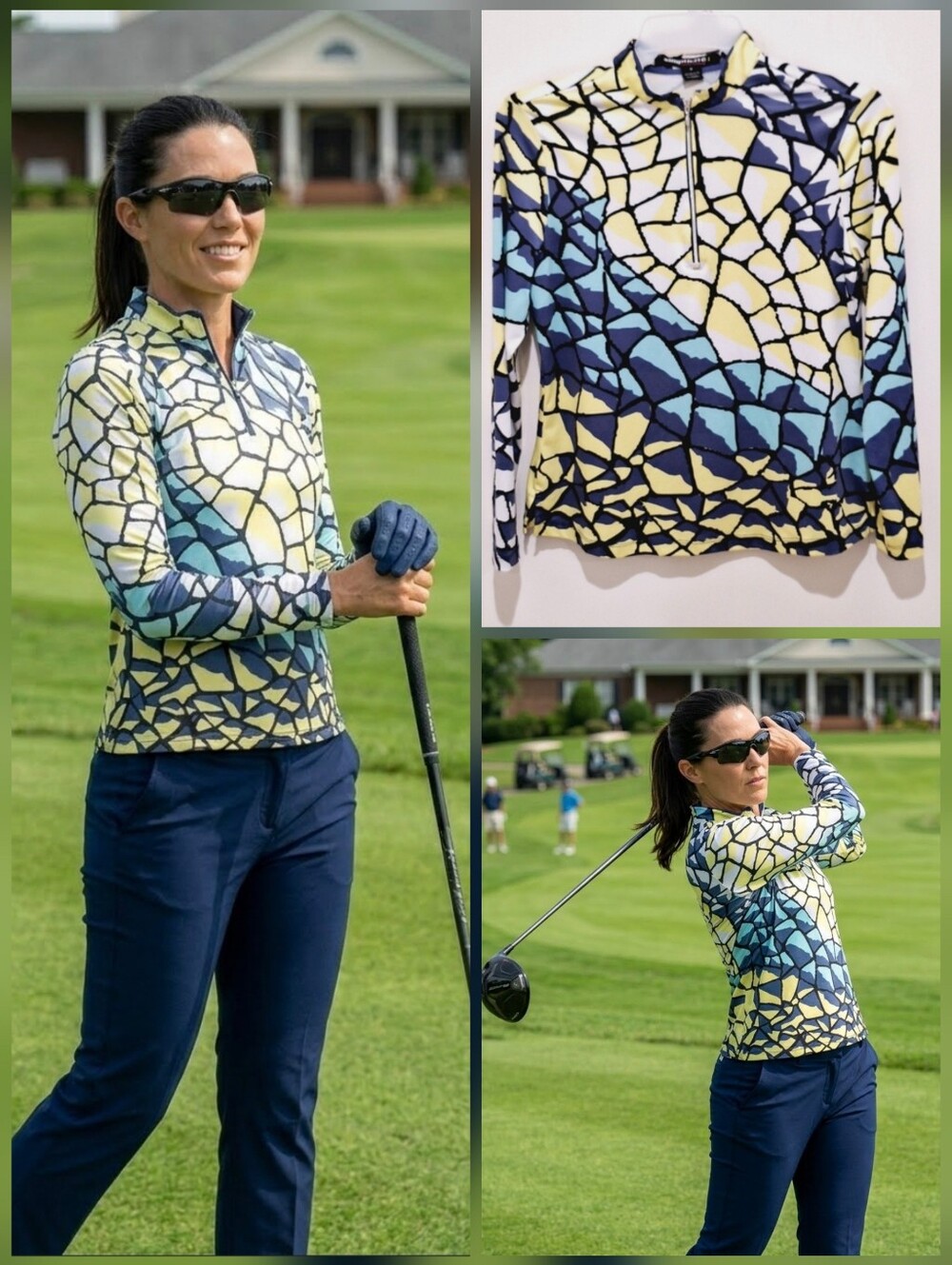 💙Simplicite by Jamie Sadock long sleeve pullover 1/4 zip golf top 🤍MEDIUM